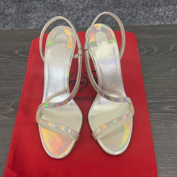 Christian Louboutin Metallic Rosalie Heels - Picture 3 of 10
